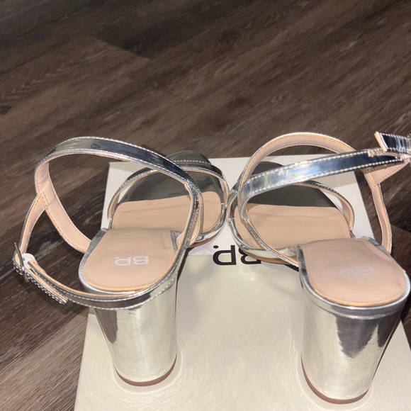 BP Metallic Silver Strappy Sandals - Picture 5 of 13